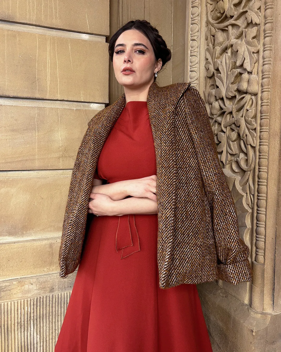 40s/50s Swing Coat in Caramel Wool Blend