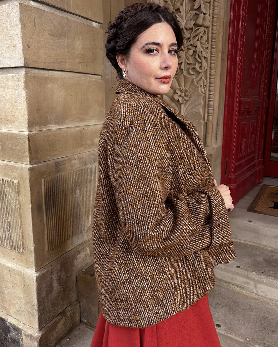 40s/50s Swing Coat in Caramel Wool Blend