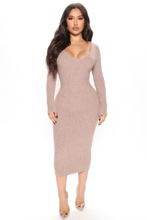 Abbie Sweater Midi Dress - Mocha