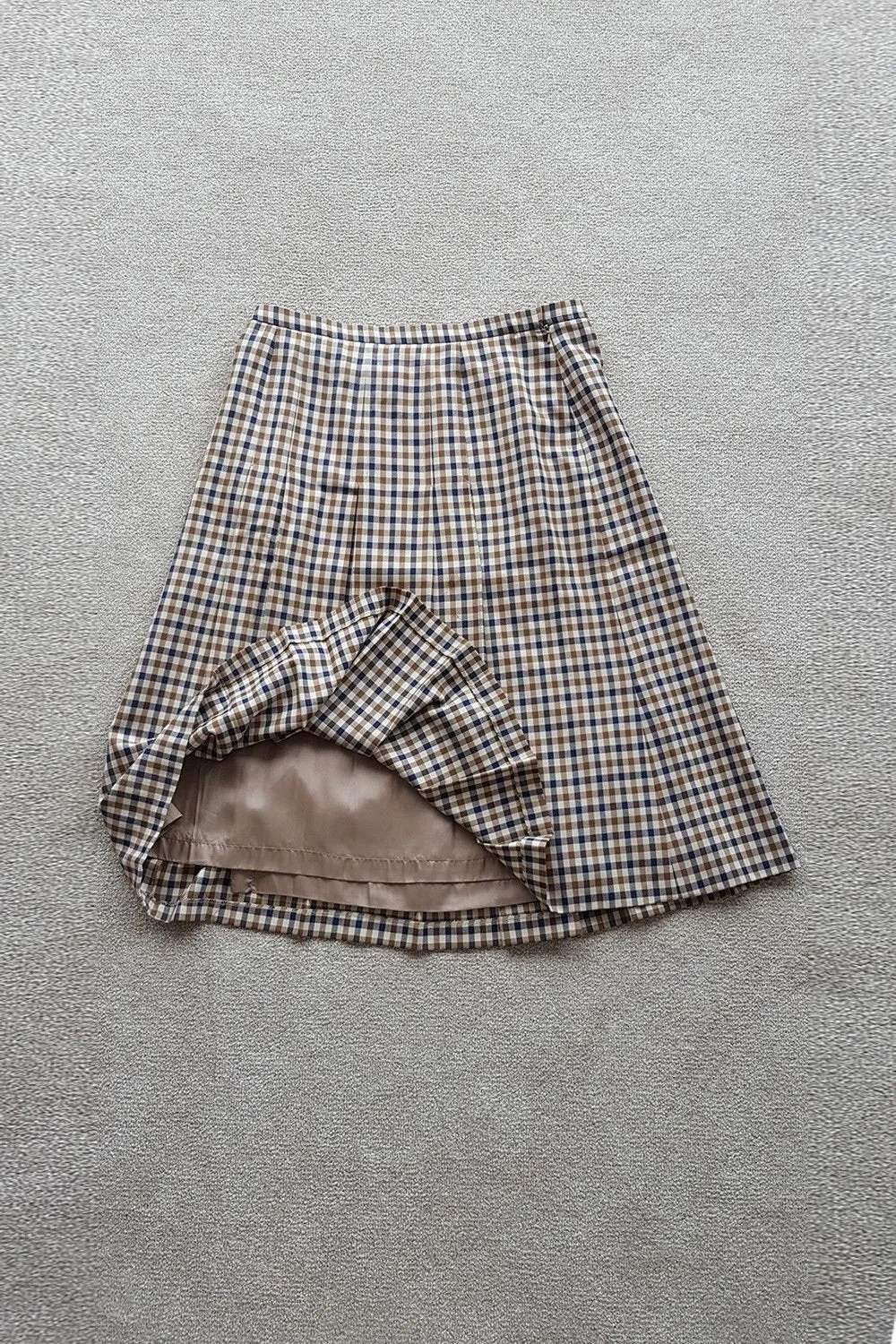 ACQUASCUTUM Vintage Signature Brown Checked Skirt (18)