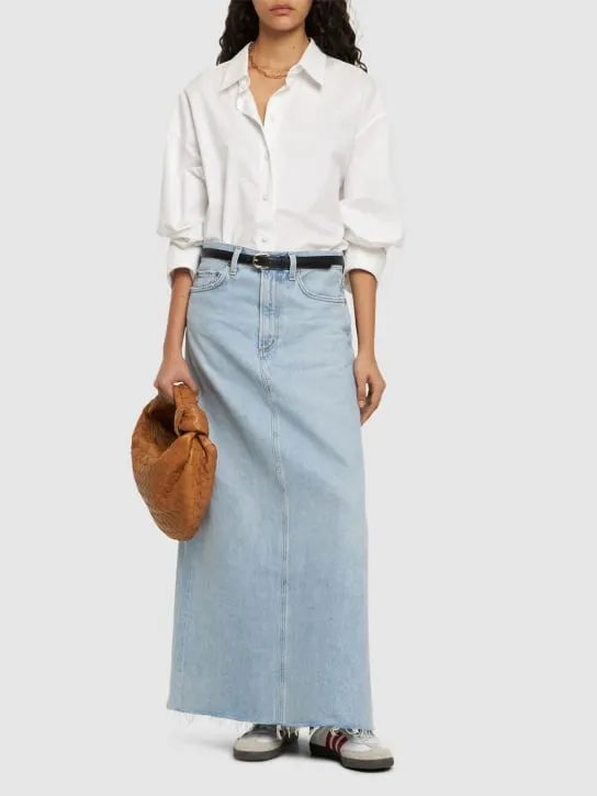 Agolde   Hilla denim cotton long skirt 