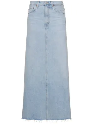 Agolde   Hilla denim cotton long skirt 