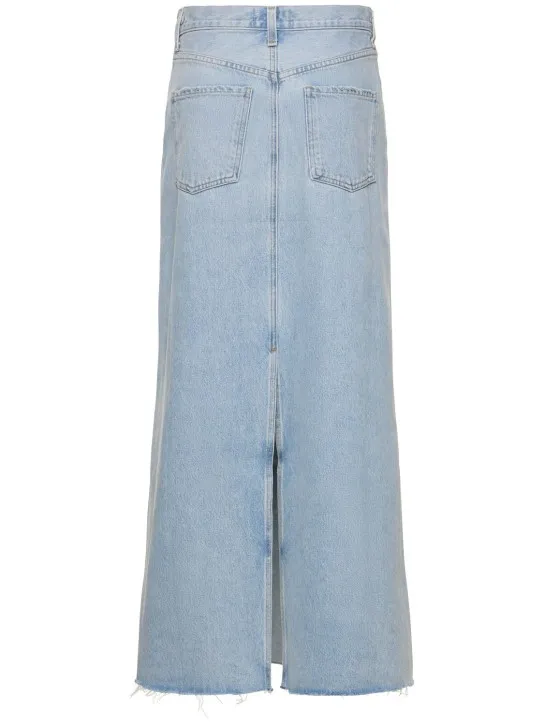 Agolde   Hilla denim cotton long skirt 