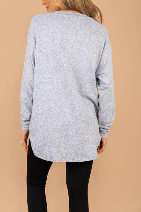 All Luck Heather Gray Graphic Tunic