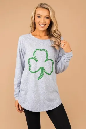 All Luck Heather Gray Graphic Tunic