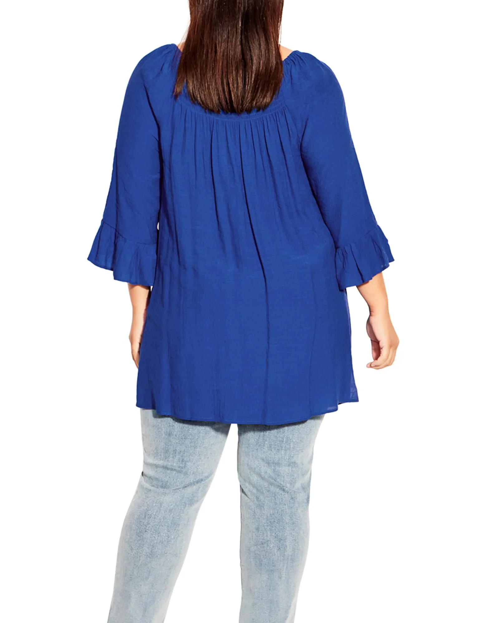 Amara Flutter Sleeve Top | Marine