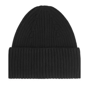 Arket Rib Knit Hat, black