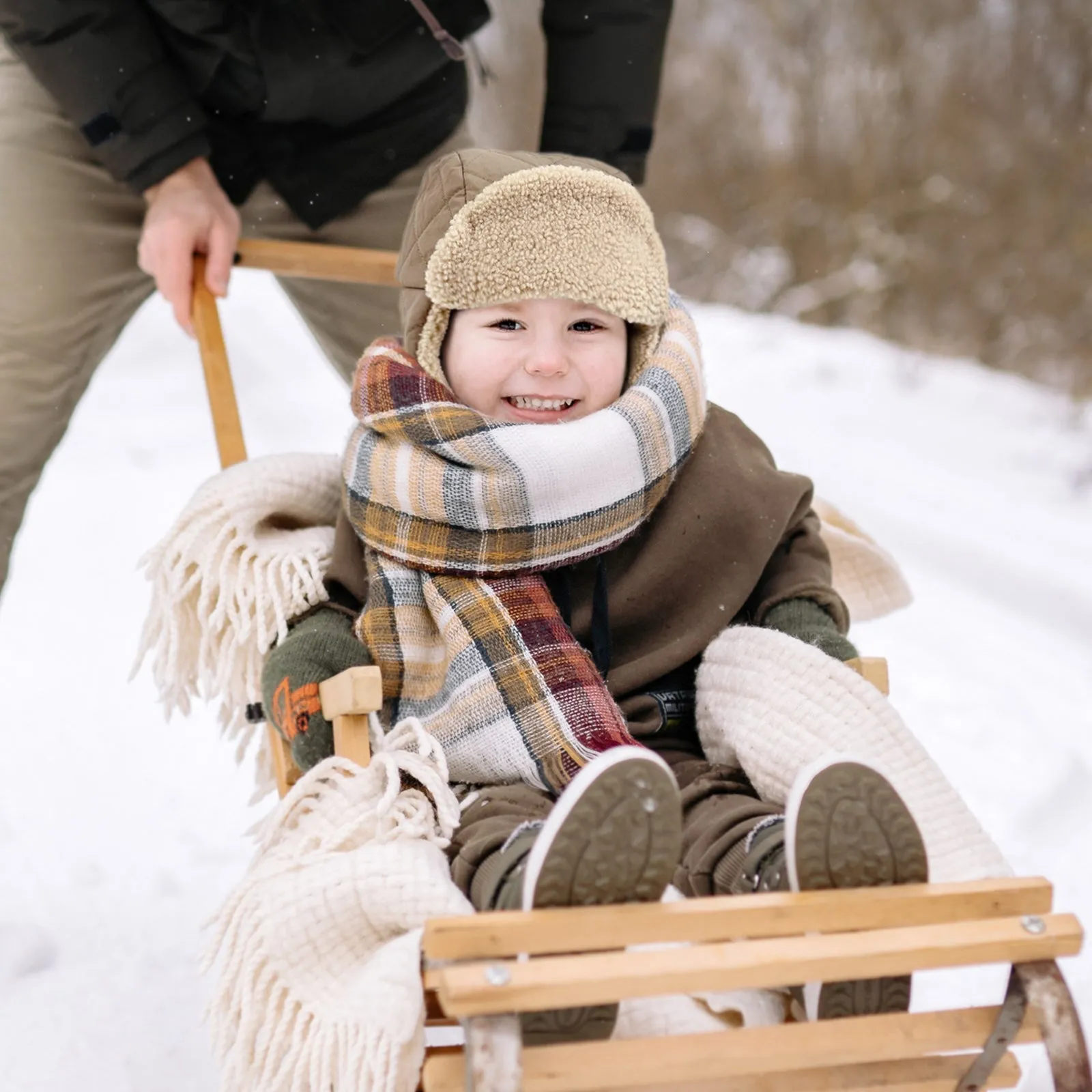 Baby Trapper Hat Toddler Winter Quilted Puffer Ear Flap Hat | Black