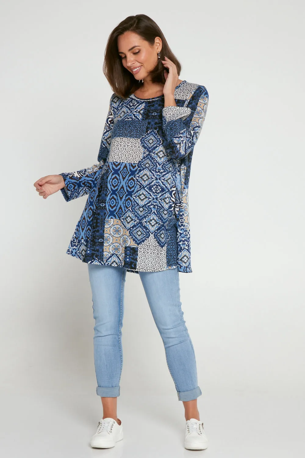 Barb Knit Top - Blue Ceramic