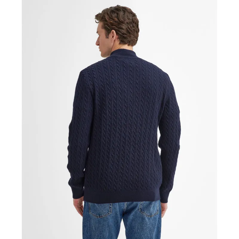 Barbour Ramsden Lambswool Half Zip Knitted Mens Jumper - Navy