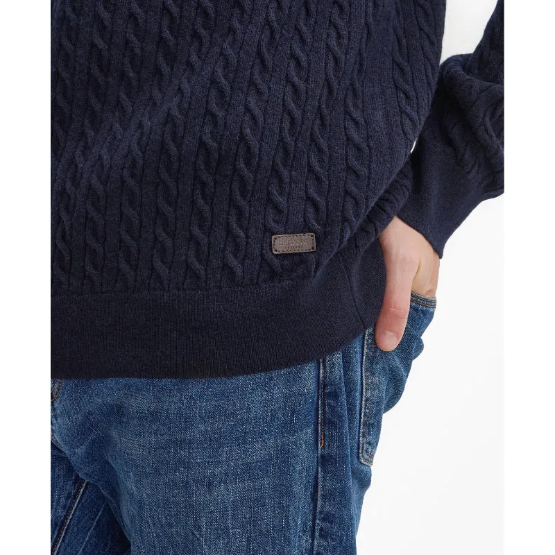 Barbour Ramsden Lambswool Half Zip Knitted Mens Jumper - Navy