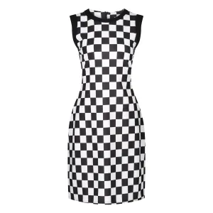 Black and White Checkered 1960's Style Go-Go Dress