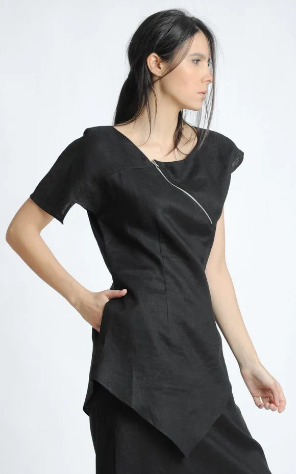 Black Short Sleeve Tunic