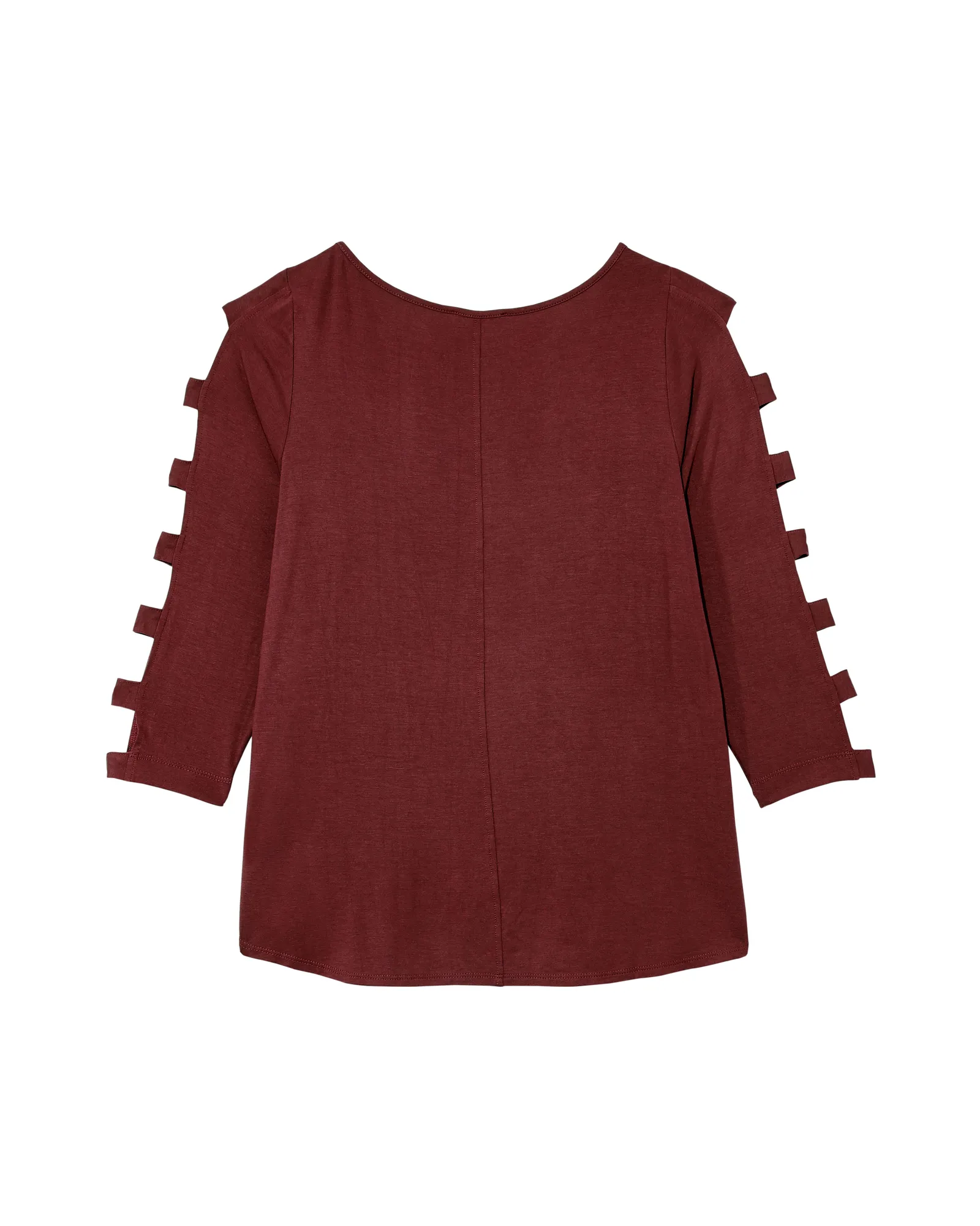 Brie 3/4 Cut-out Sleeve Tee | Burgundy