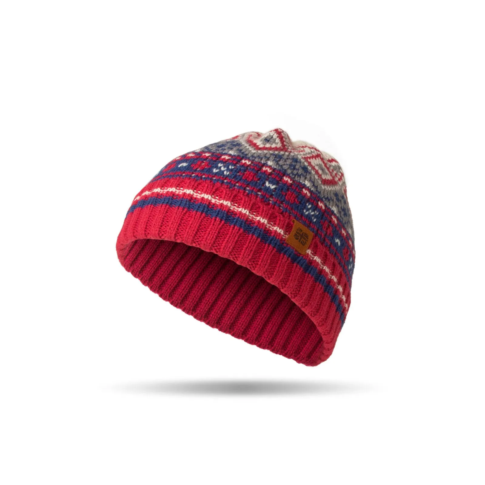 Britts Knits Kid's Red Fair Isle Beanie