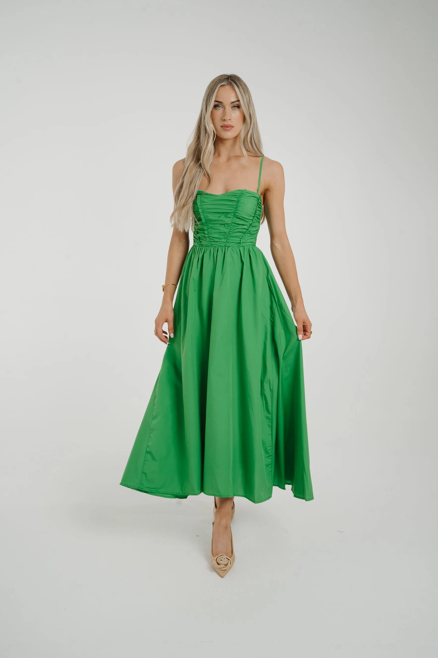 Caitlyn Corset Style Dress In Green