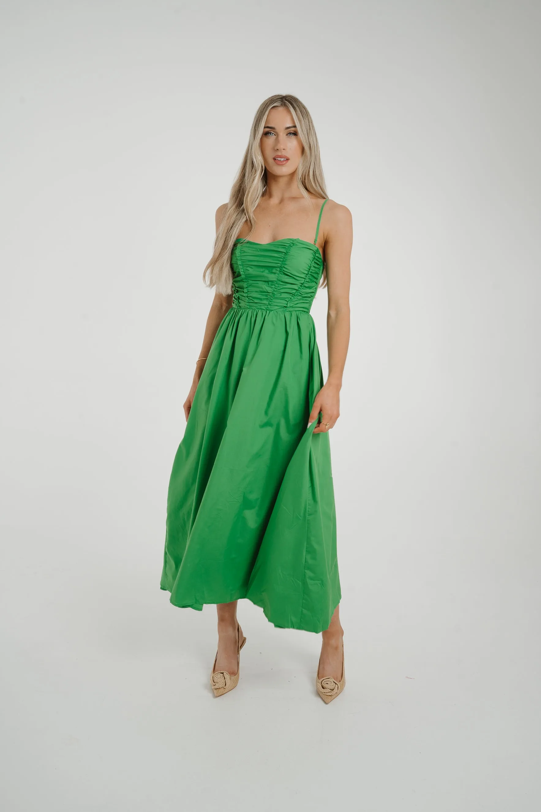 Caitlyn Corset Style Dress In Green