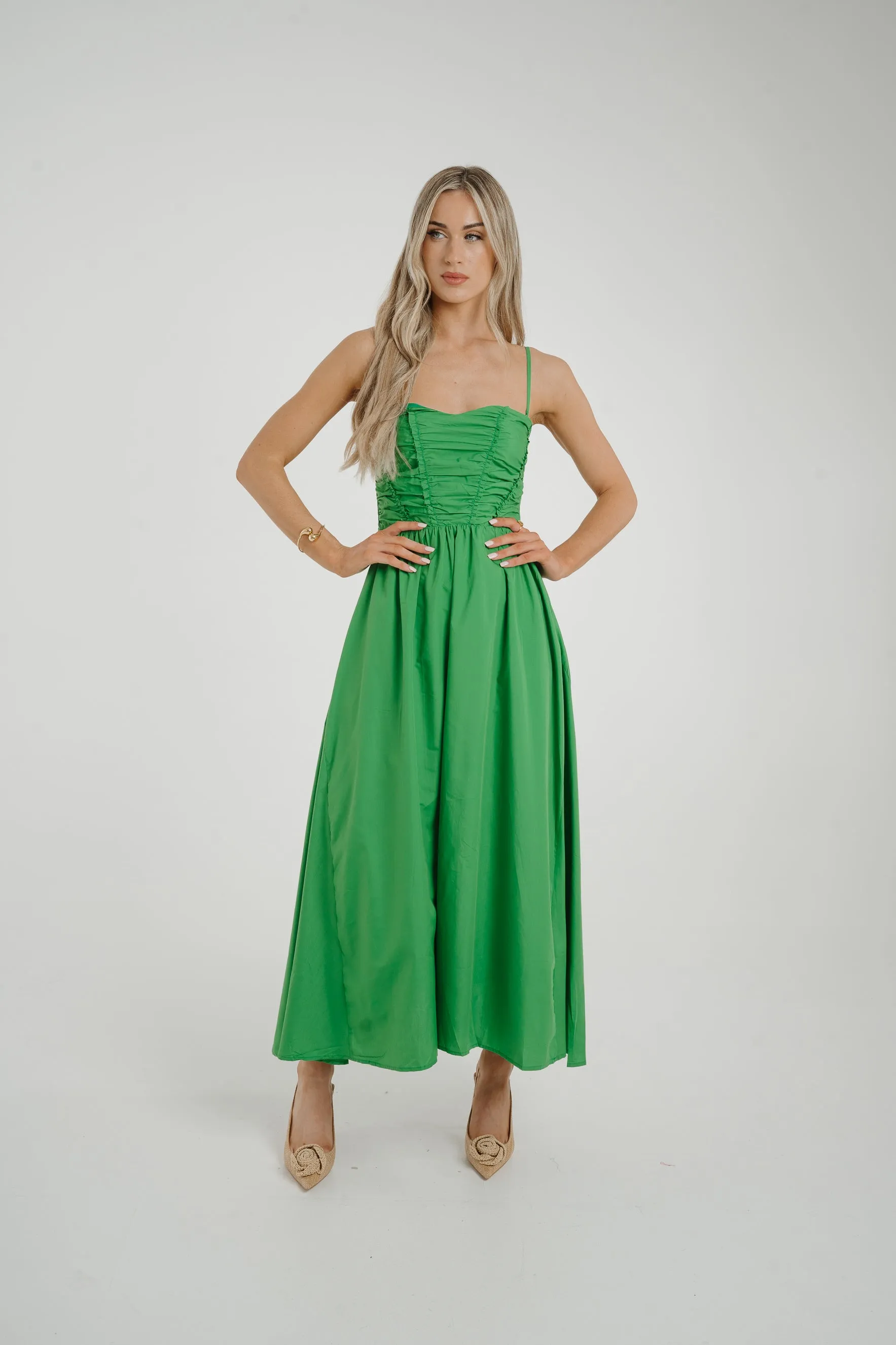 Caitlyn Corset Style Dress In Green