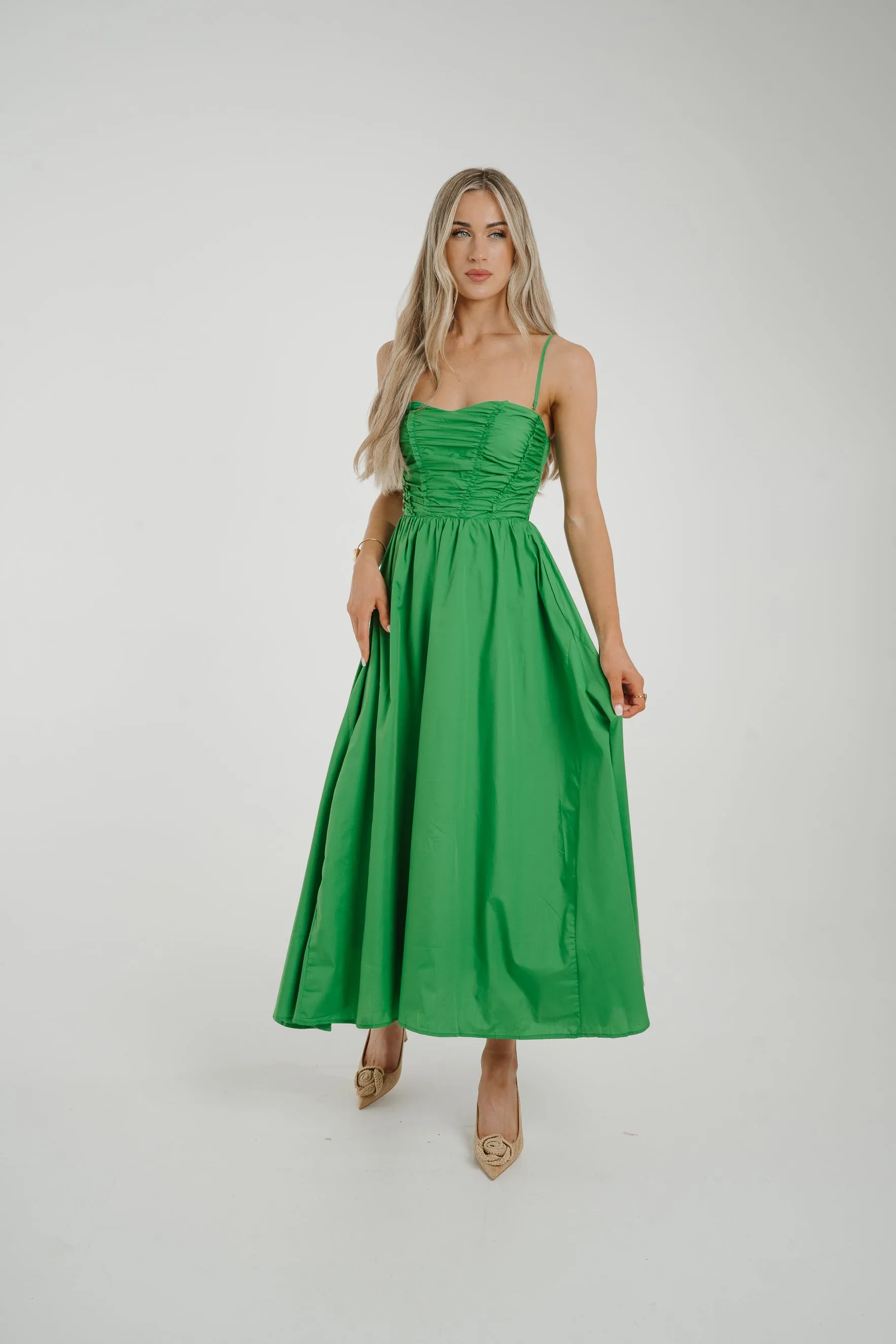 Caitlyn Corset Style Dress In Green