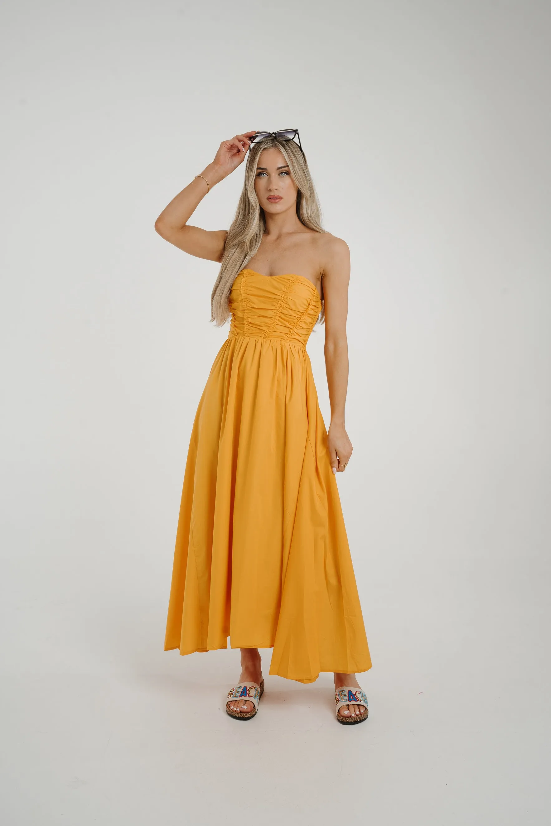 Caitlyn Corset Style Dress In Orange