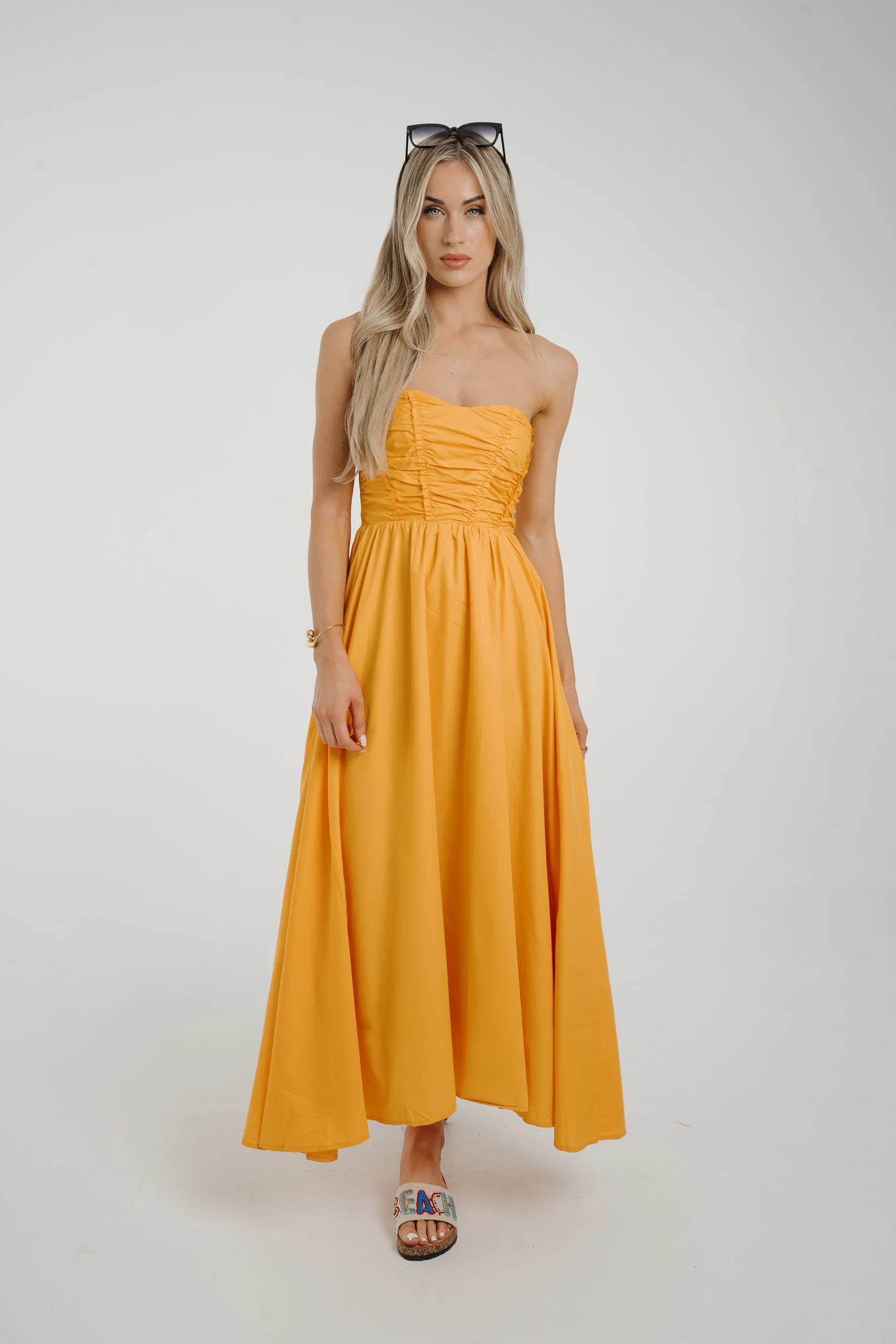 Caitlyn Corset Style Dress In Orange