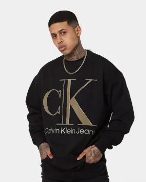 Calvin Klein High Shine CK Institution Crewneck Ck Black