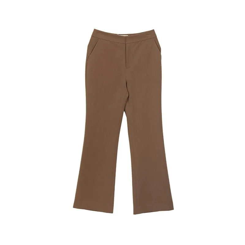 Camel Flare Suit Pants