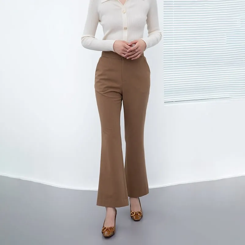 Camel Flare Suit Pants