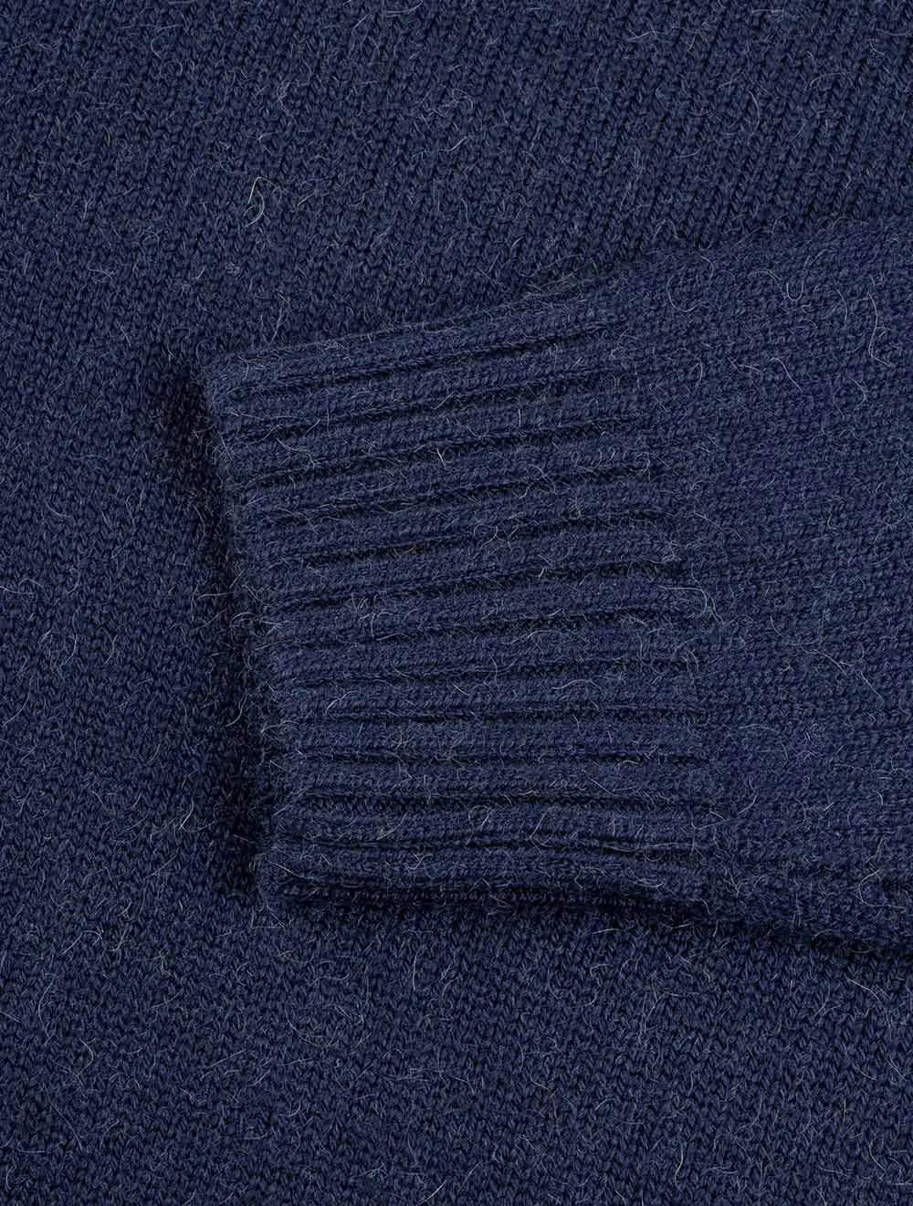 Camel Merino Roll Neck Navy