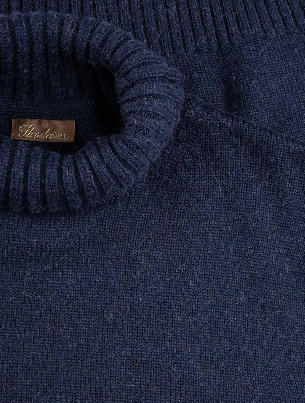 Camel Merino Roll Neck Navy