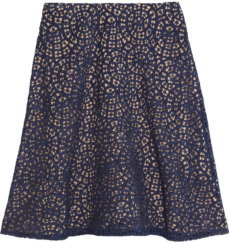 Carven Cotton-Blend Lace Skirt