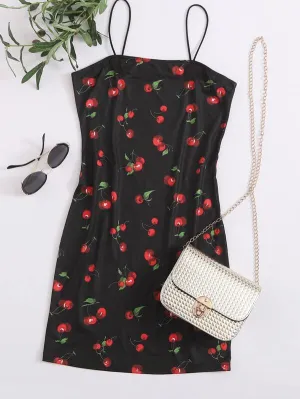 Cherry Print Bodycon Dress