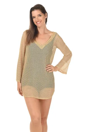 Chevron Mesh Tunic Cover-Up