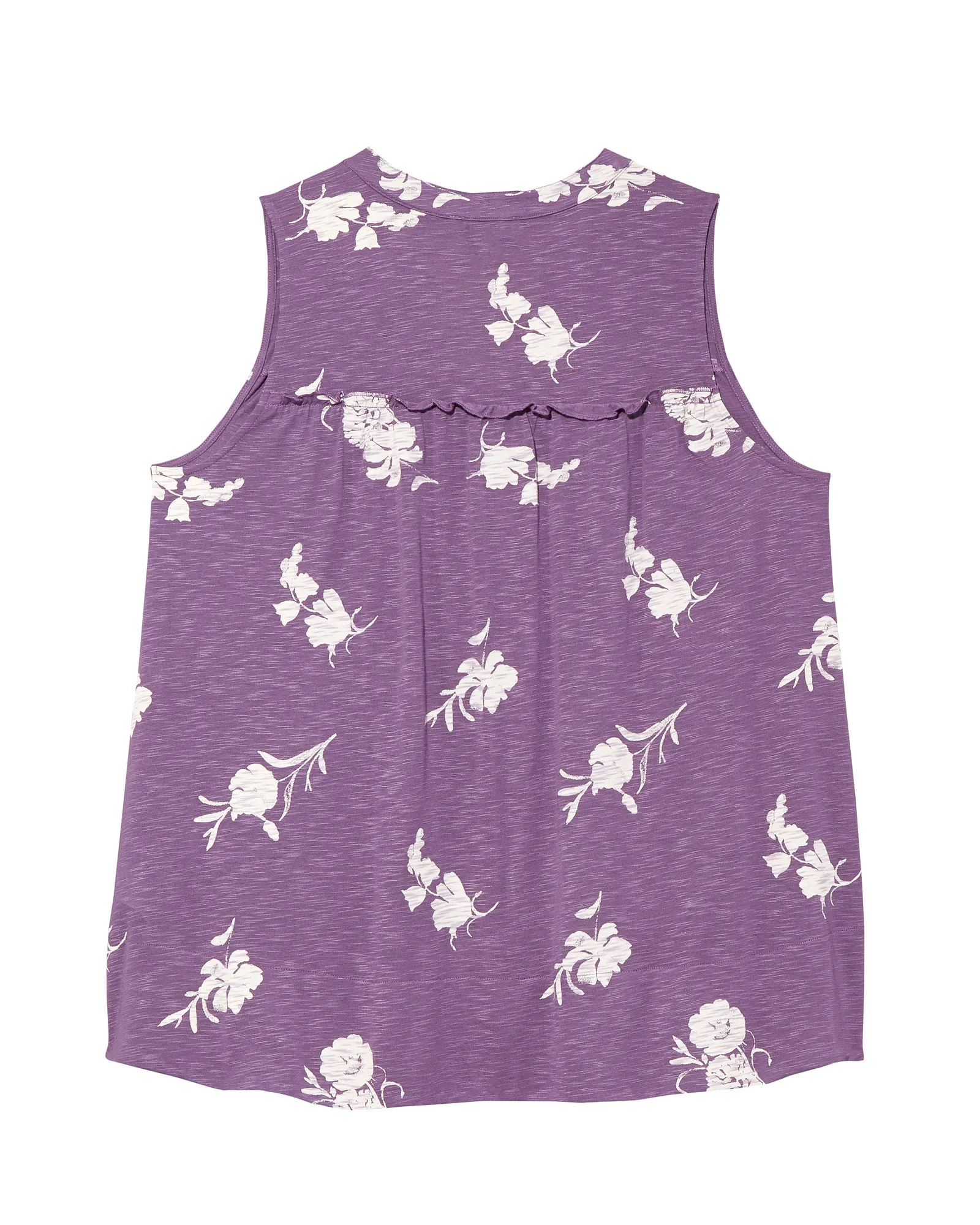 Circe Sleeveless Ruffle Top | Purple / White