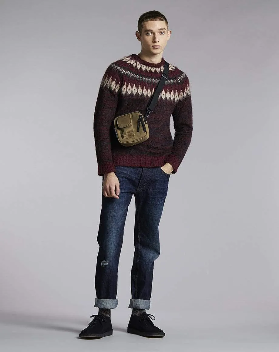 Coen Brushed Knit Mens Jumper | Port