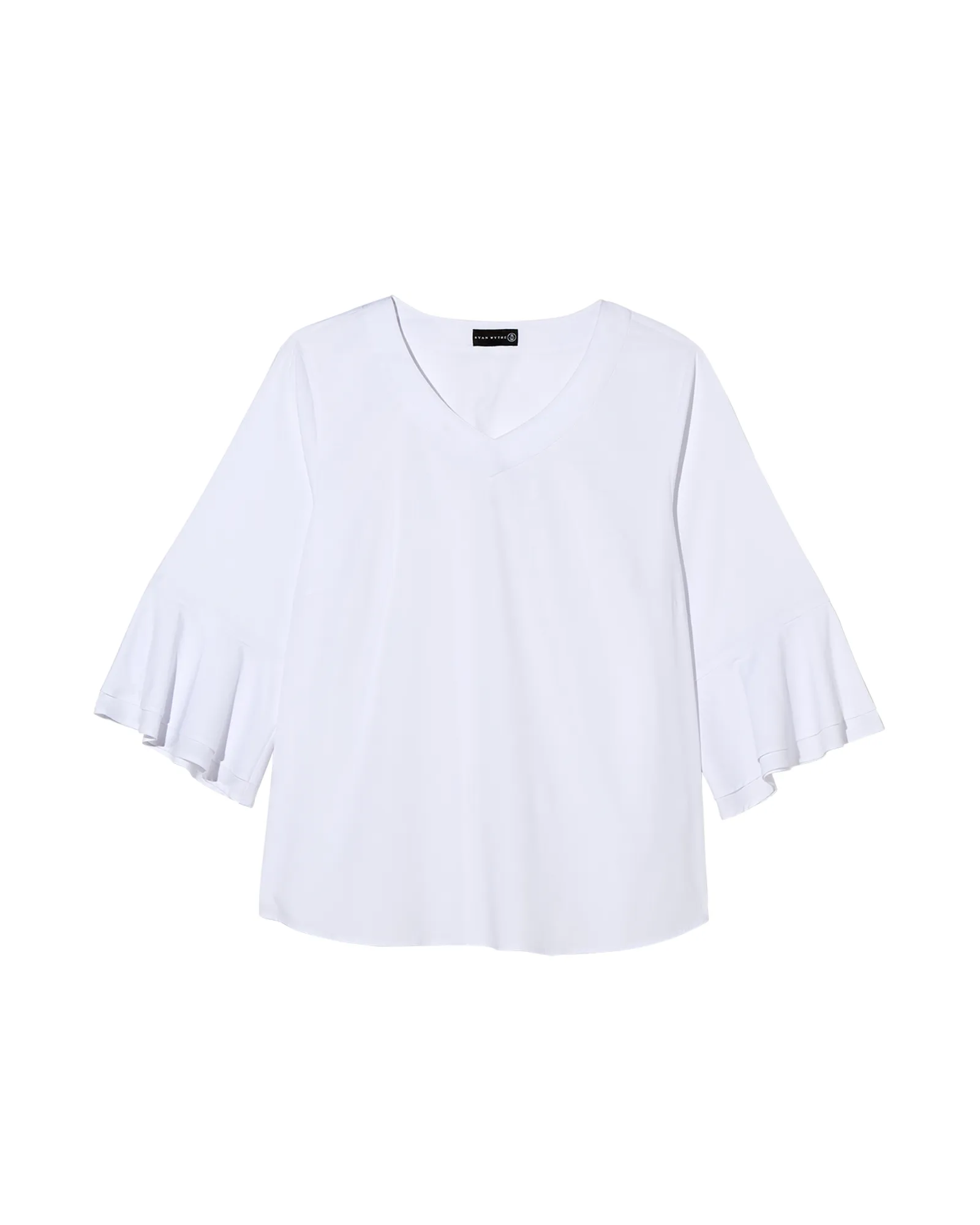 Collins 3/4 Flared Sleeve Pull-over Blouse | White