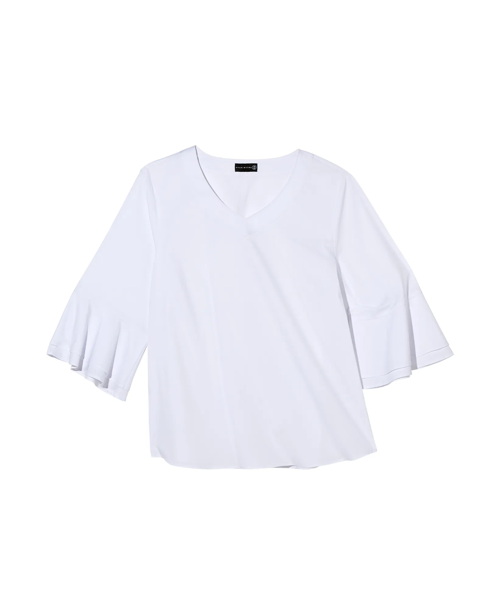 Collins 3/4 Flared Sleeve Pull-over Blouse | White