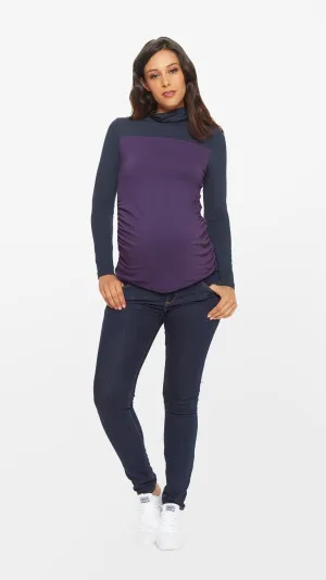 Colorblock Turtleneck Maternity Top