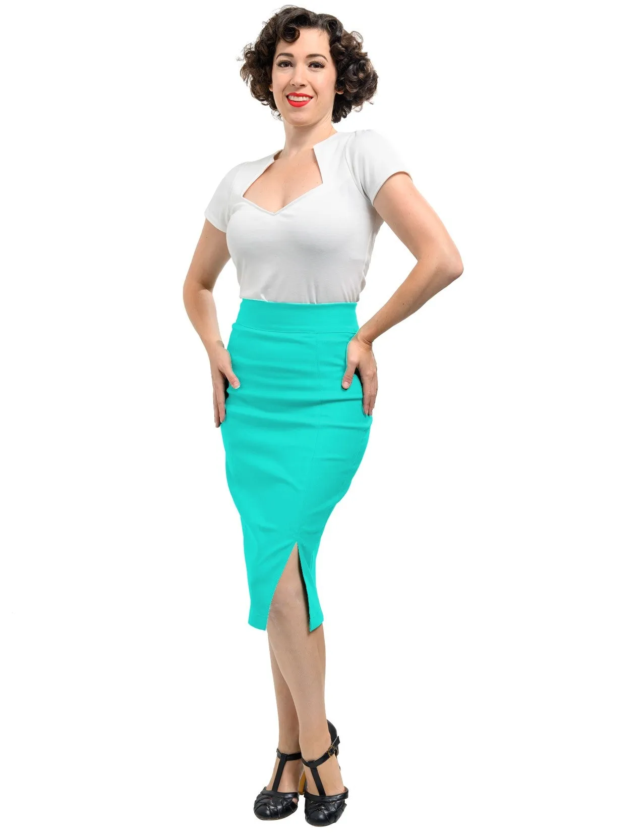 Cora Pencil Skirt in Mint