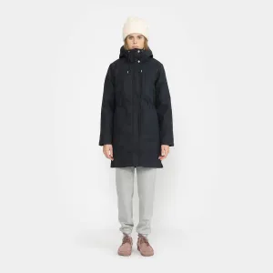 Cotton Padded Unisex Knee Length Parka Jacket in Dark Navy