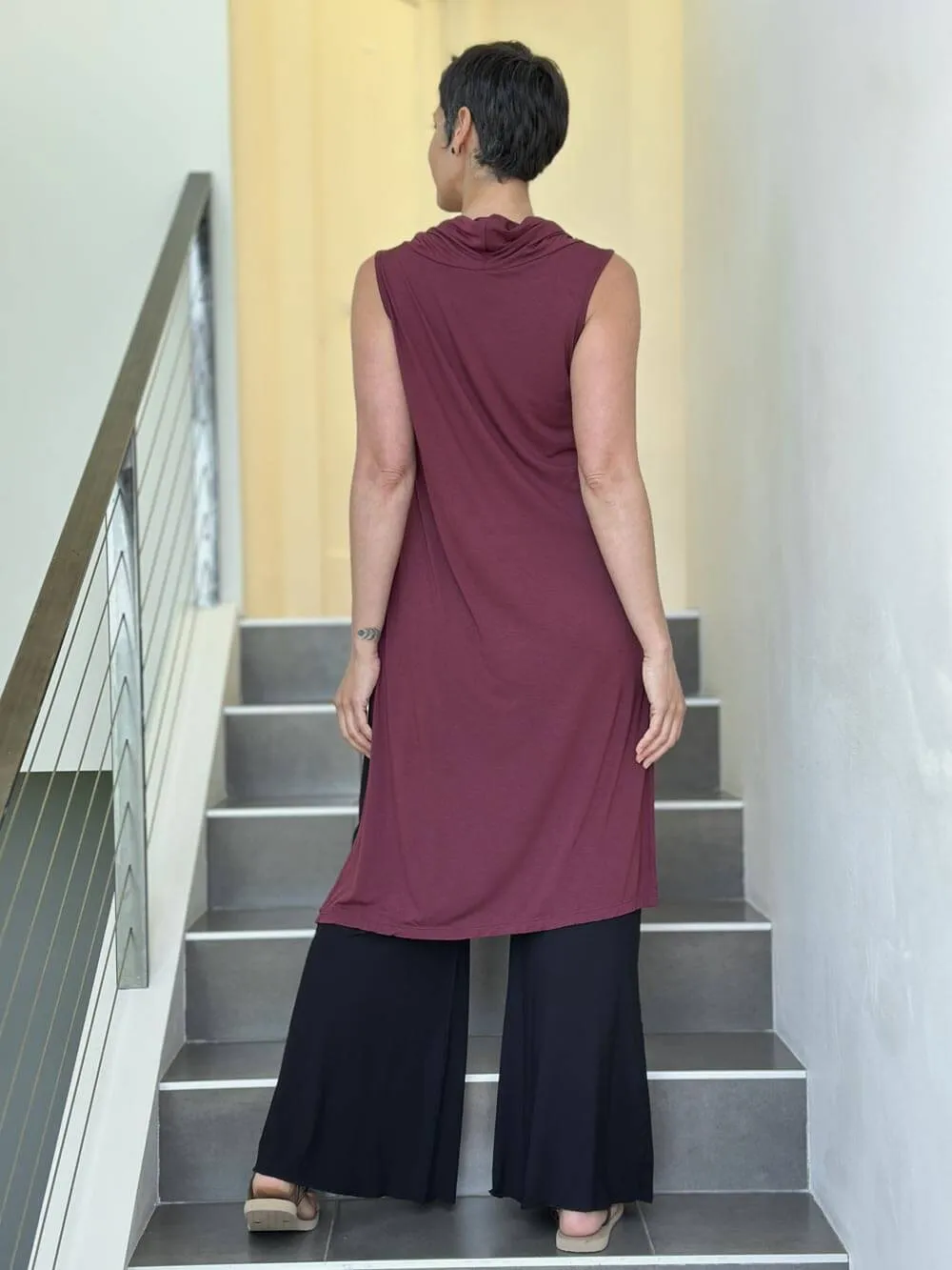 Cowl Neck Slit Tunic