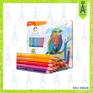 DELI C00225 COLOR EMOTION COLORED PENCILS 24'S TIN