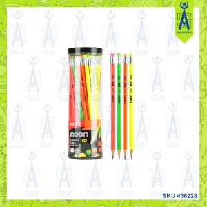 DELI U51806 NEON GRAPHITE PENCIL 2B W/ ERASER