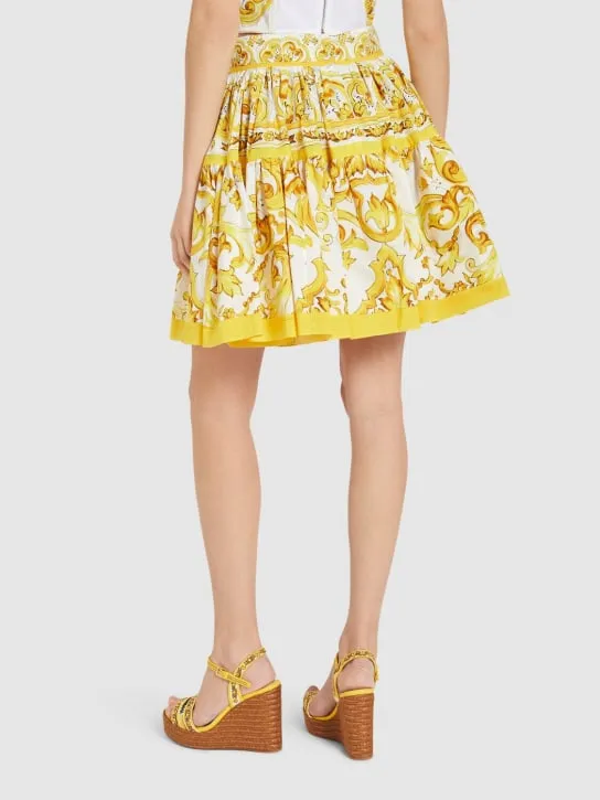 Dolce&amp;Gabbana   Maiolica printed poplin mini skirt 