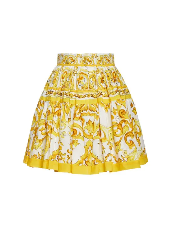 Dolce&amp;Gabbana   Maiolica printed poplin mini skirt 