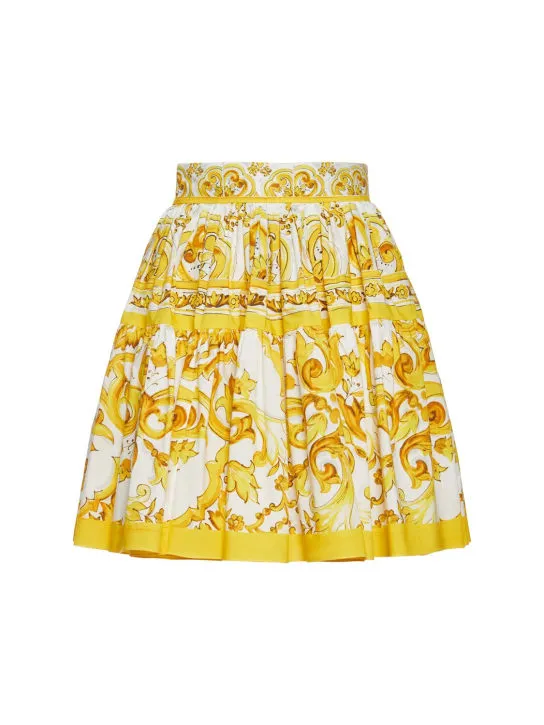 Dolce&amp;Gabbana   Maiolica printed poplin mini skirt 