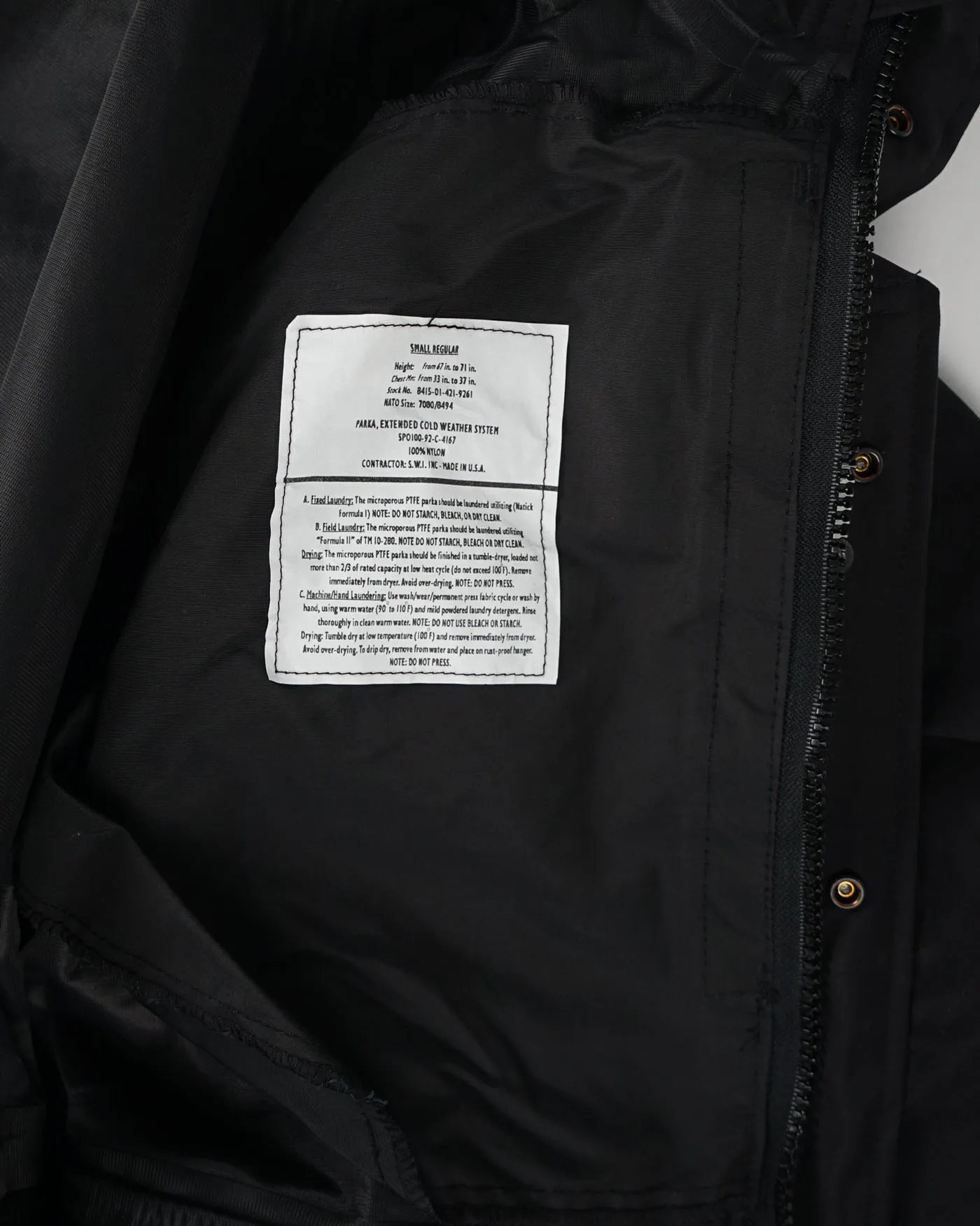 Ecwcs Black Parka