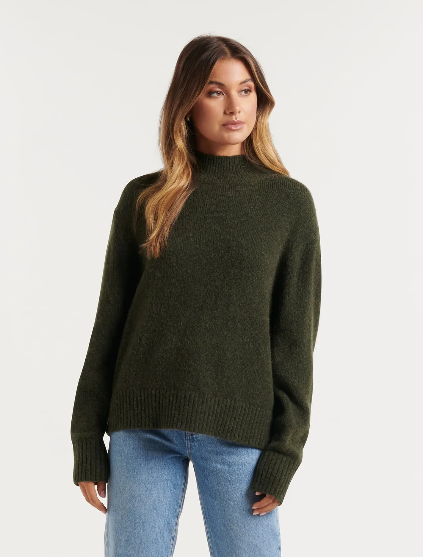 Elena Stand Neck Essential Knit Jumper