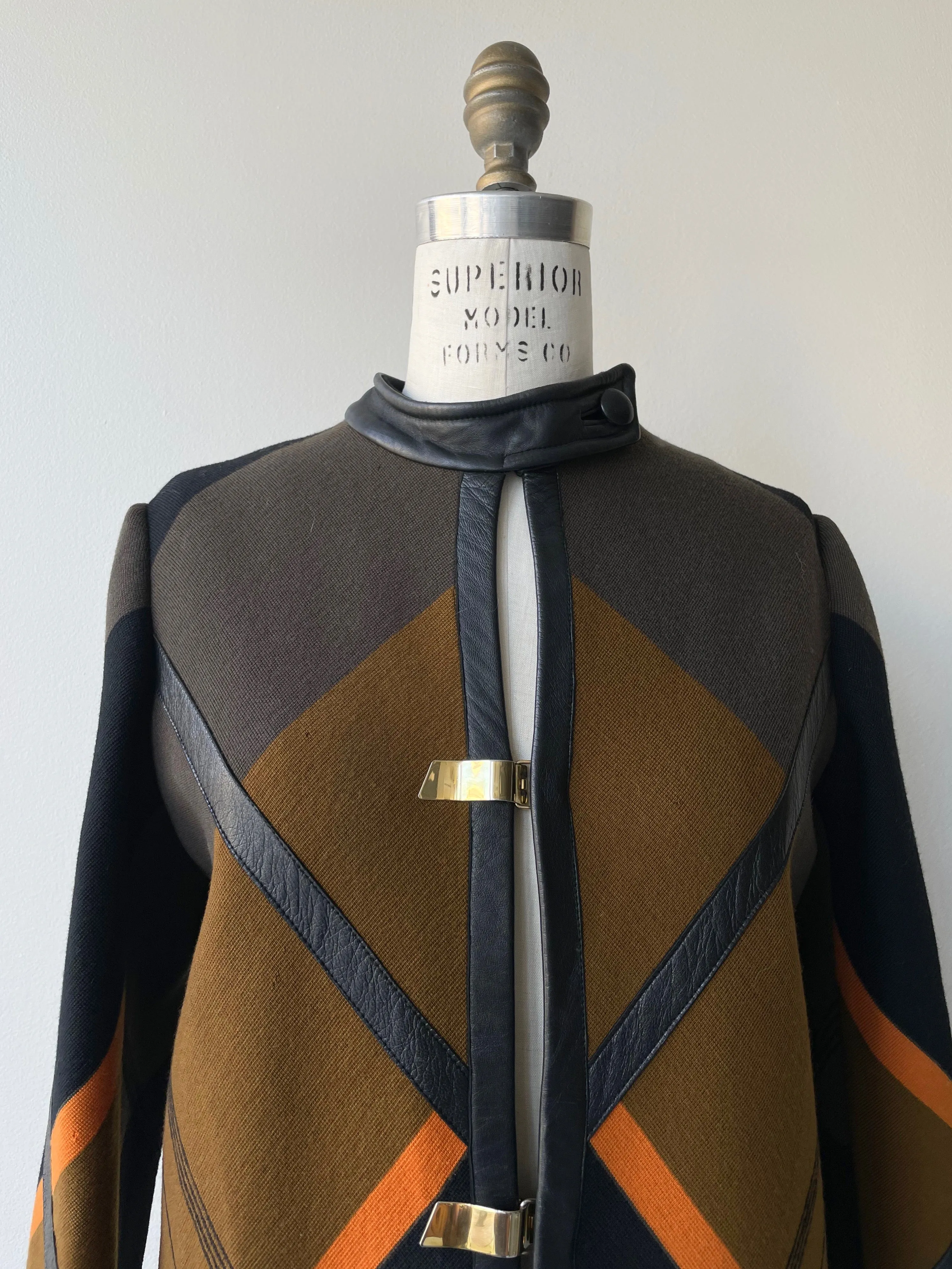 Esther Pomerantz Wool Knit & Leather Coat