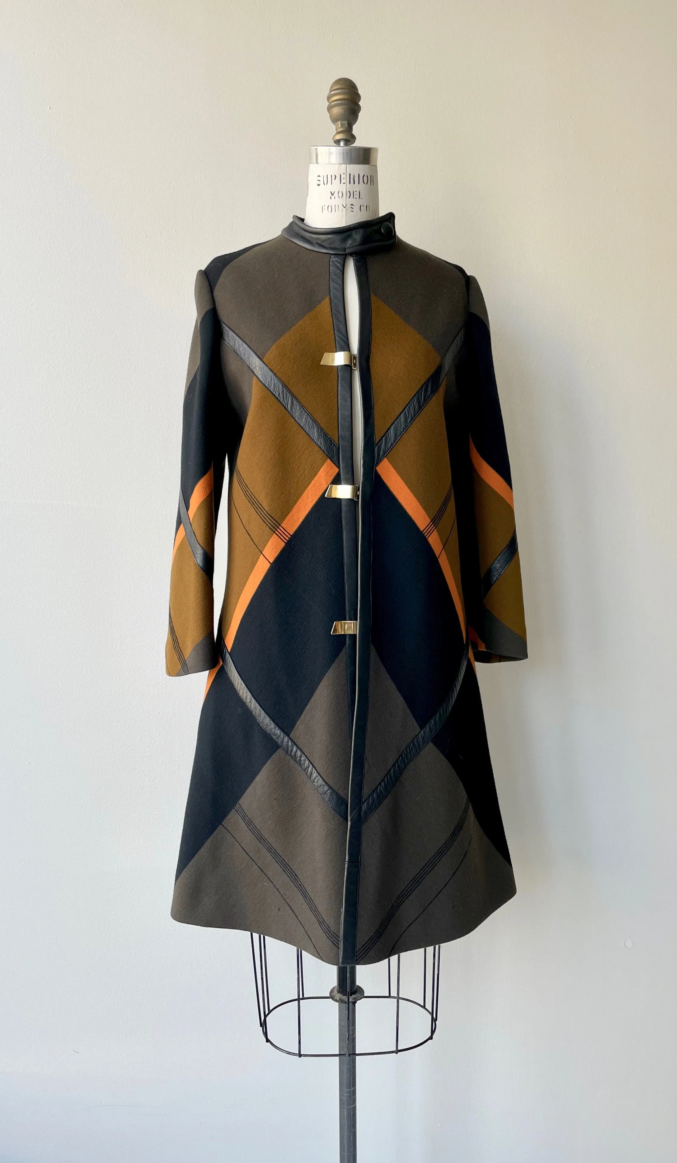 Esther Pomerantz Wool Knit & Leather Coat